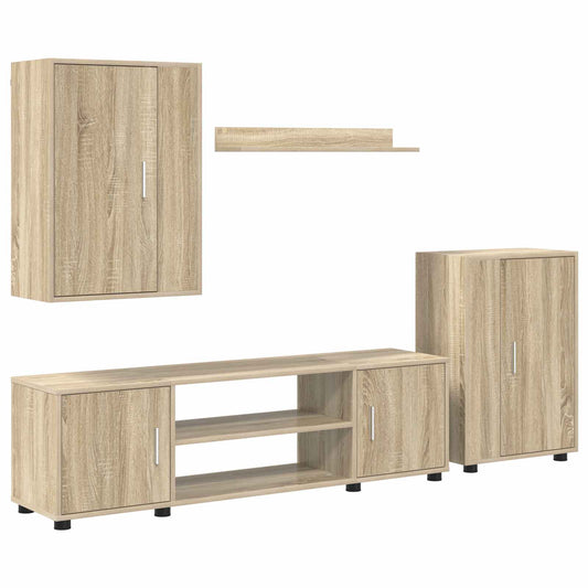 vidaXL Σετ επίπλου τηλεόρασης 4 pcs Δρύς Sonoma Επεξεργασμένο ξύλο