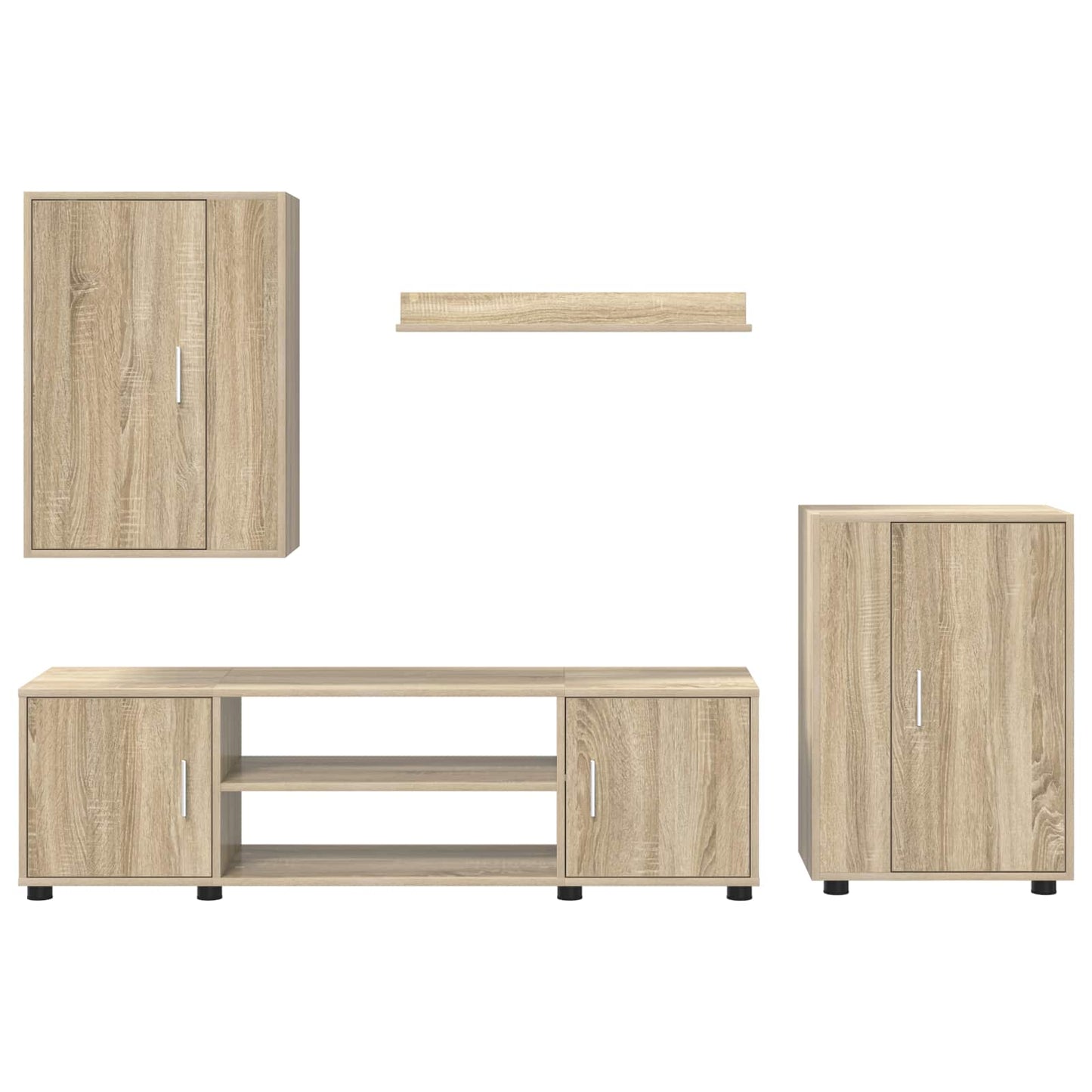 vidaXL Σετ επίπλου τηλεόρασης 4 pcs Δρύς Sonoma Επεξεργασμένο ξύλο