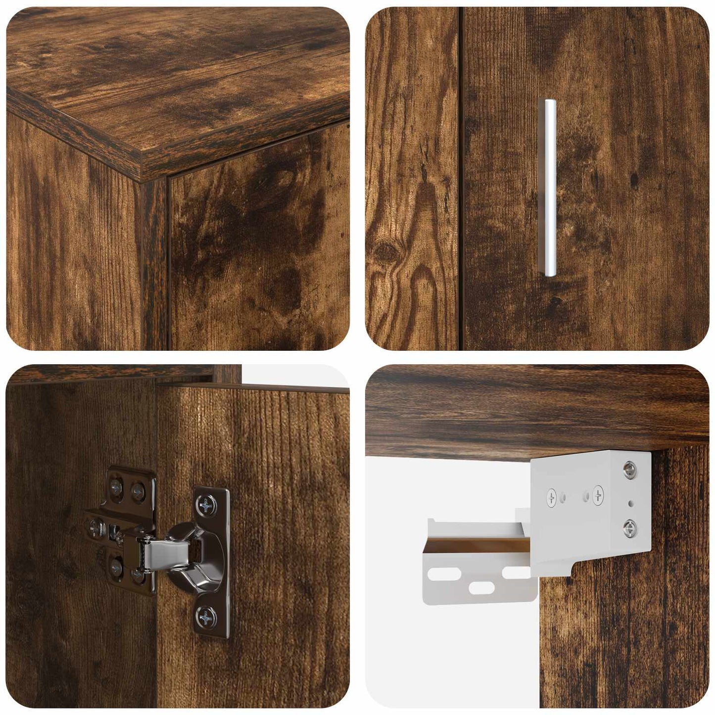 vidaXL Σετ επίπλου τηλεόρασης 4 pcs Καπνιστή Σημίδα Επεξεργασμένο ξύλο