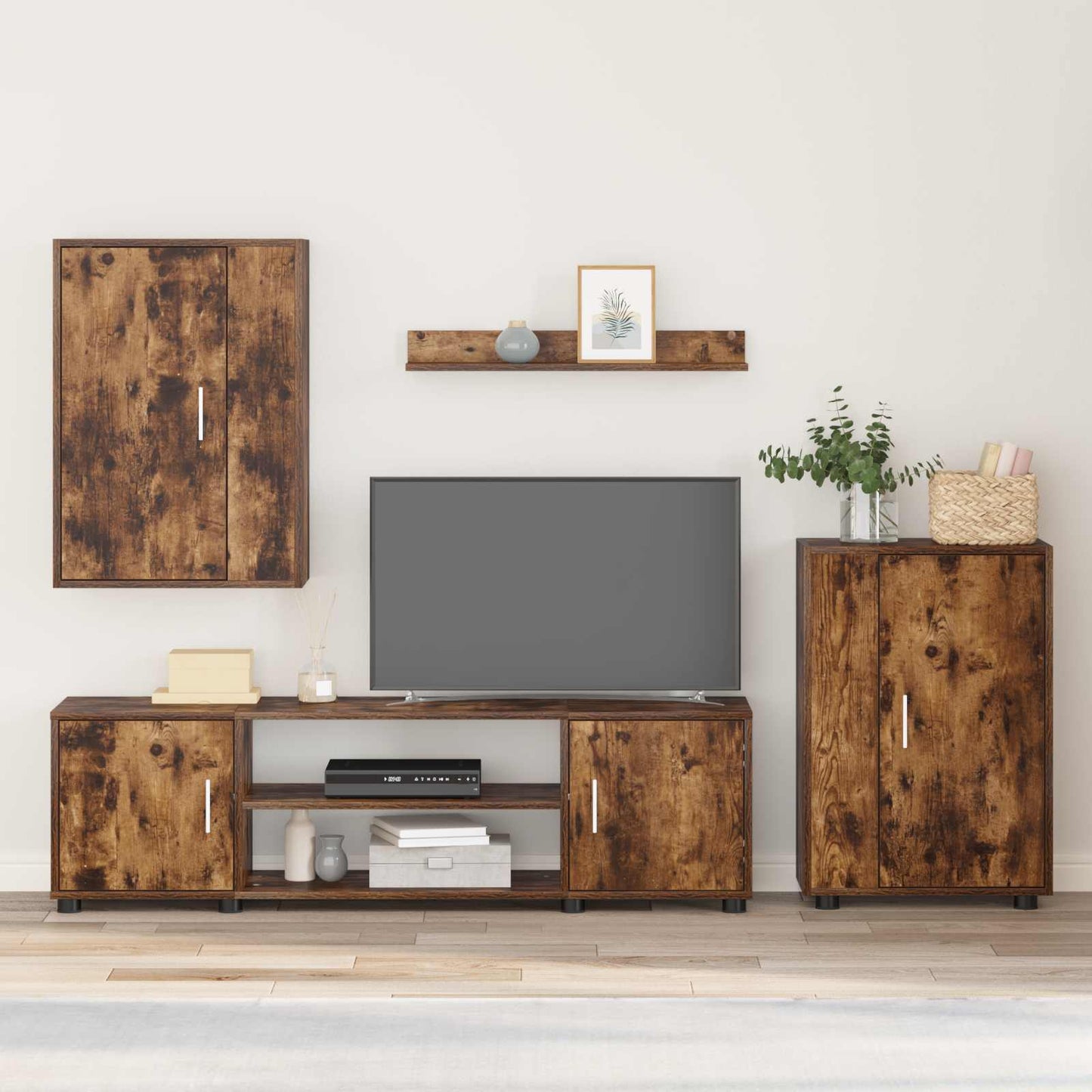 vidaXL Σετ επίπλου τηλεόρασης 4 pcs Καπνιστή Σημίδα Επεξεργασμένο ξύλο