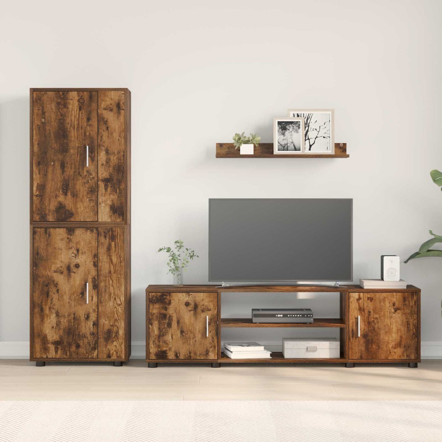 vidaXL Σετ επίπλου τηλεόρασης 4 pcs Καπνιστή Σημίδα Επεξεργασμένο ξύλο