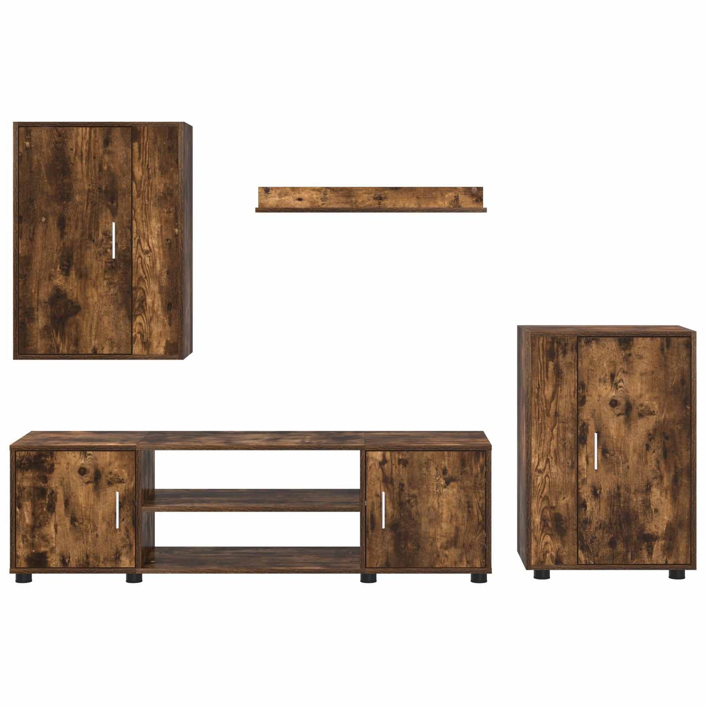 vidaXL Σετ επίπλου τηλεόρασης 4 pcs Καπνιστή Σημίδα Επεξεργασμένο ξύλο