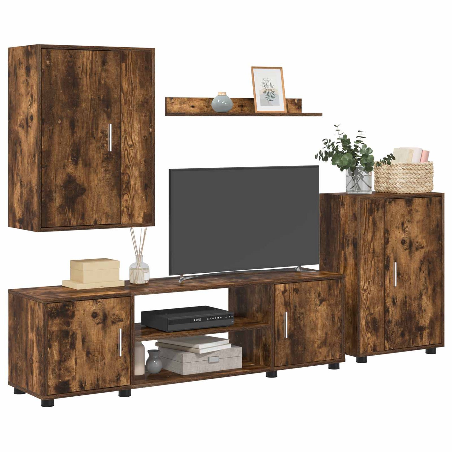 vidaXL Σετ επίπλου τηλεόρασης 4 pcs Καπνιστή Σημίδα Επεξεργασμένο ξύλο