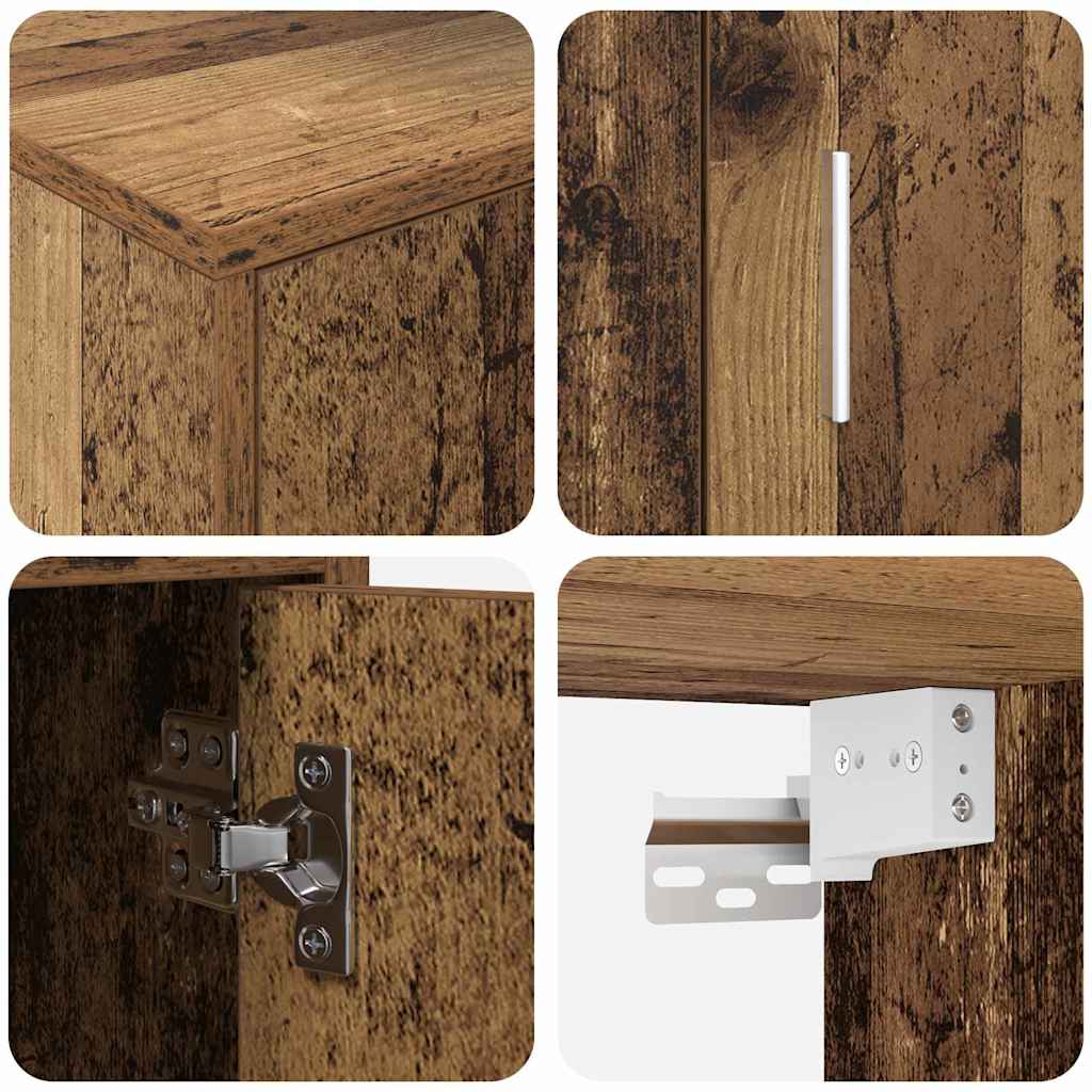 vidaXL Σετ 4 τεμαχίων για ντουλάπα τηλεόρασης 4 pcs Παλιό ξύλο