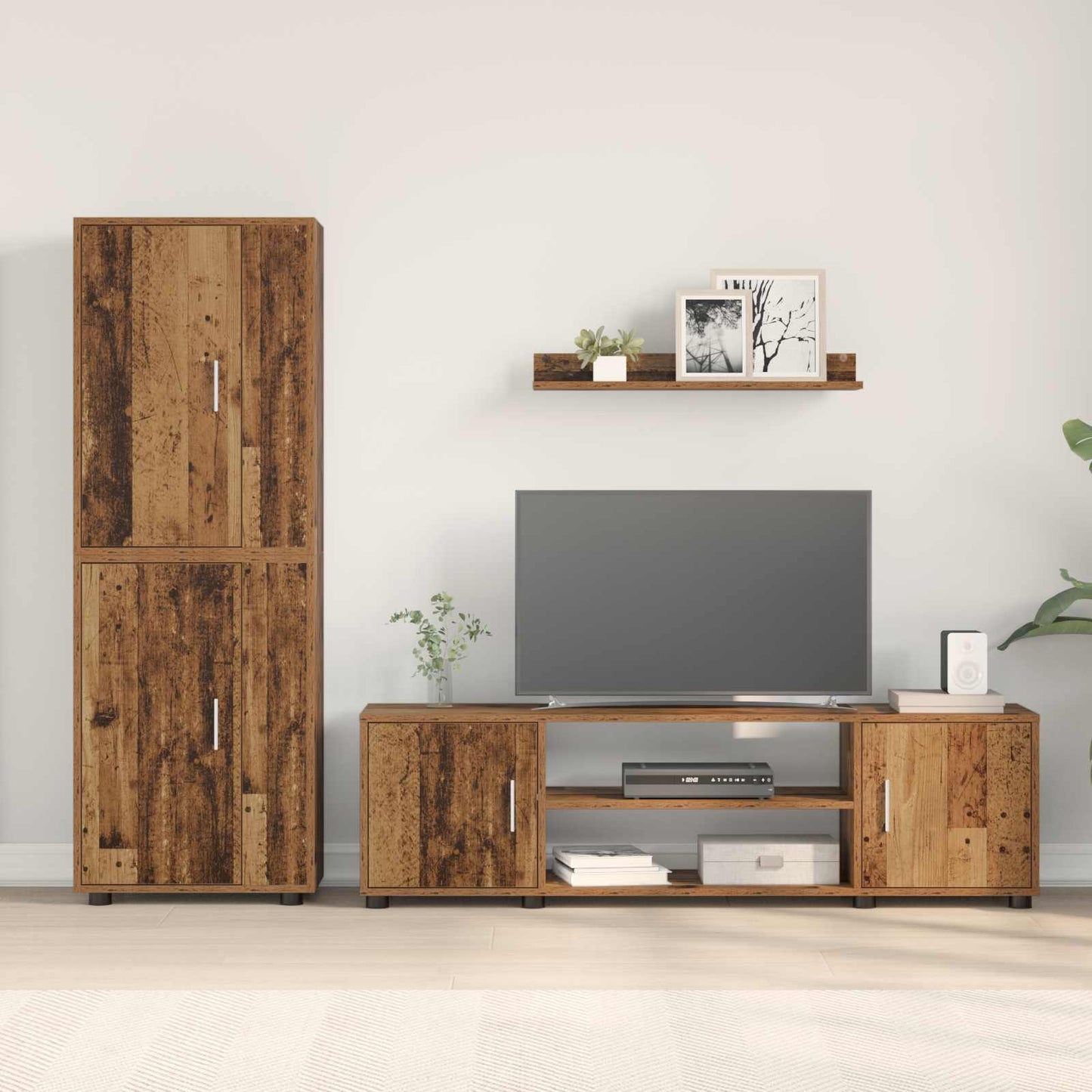 vidaXL Σετ επίπλου τηλεόρασης 4 pcs Παλιό Ξύλο Επεξεργασμένο ξύλο