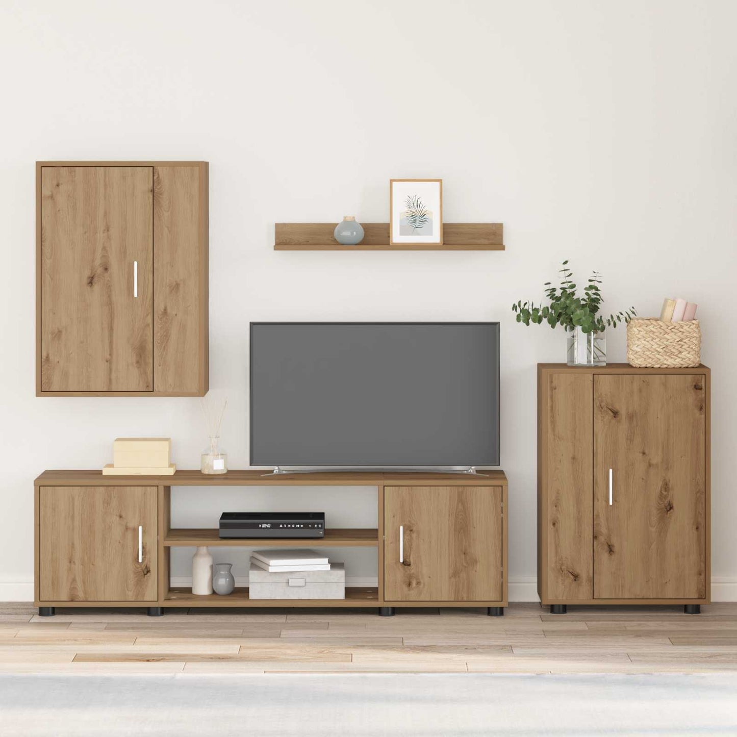 vidaXL Σετ επίπλου τηλεόρασης 4 pcs Artisan Oak Επεξεργασμένο ξύλο