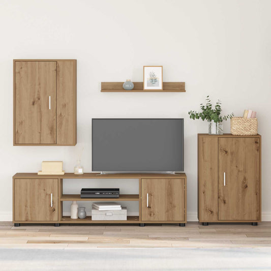 vidaXL Σετ επίπλου τηλεόρασης 4 pcs Artisan Oak Επεξεργασμένο ξύλο