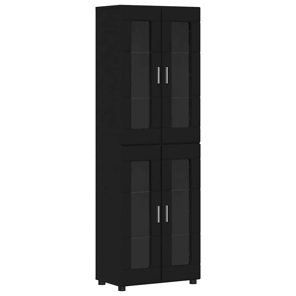 vidaXL Highboard με ράφι Μαύρο 60 x 35 x 182 εκ. Επεξεργασμένο ξύλο