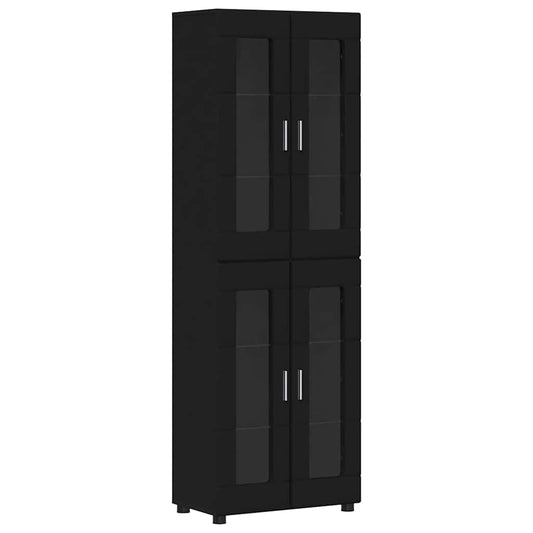 vidaXL Highboard με ράφι Μαύρο 60 x 35 x 182 εκ. Επεξεργασμένο ξύλο
