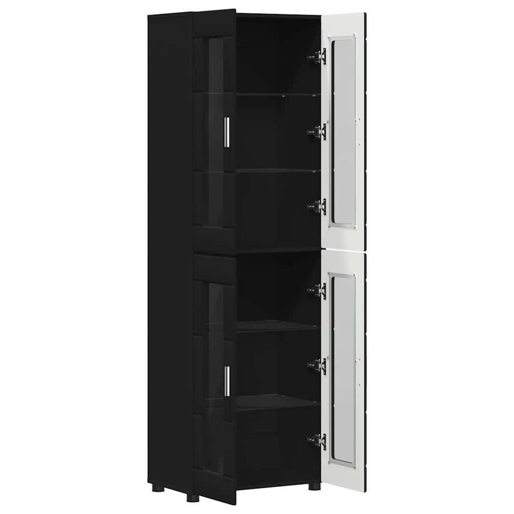 vidaXL Highboard με ράφι Μαύρο 60 x 35 x 182 εκ. Επεξεργασμένο ξύλο