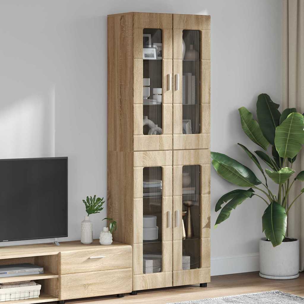 vidaXL Highboard Δρύς Sonoma 60 x 35 x 182 εκ. Επεξεργασμένο ξύλο