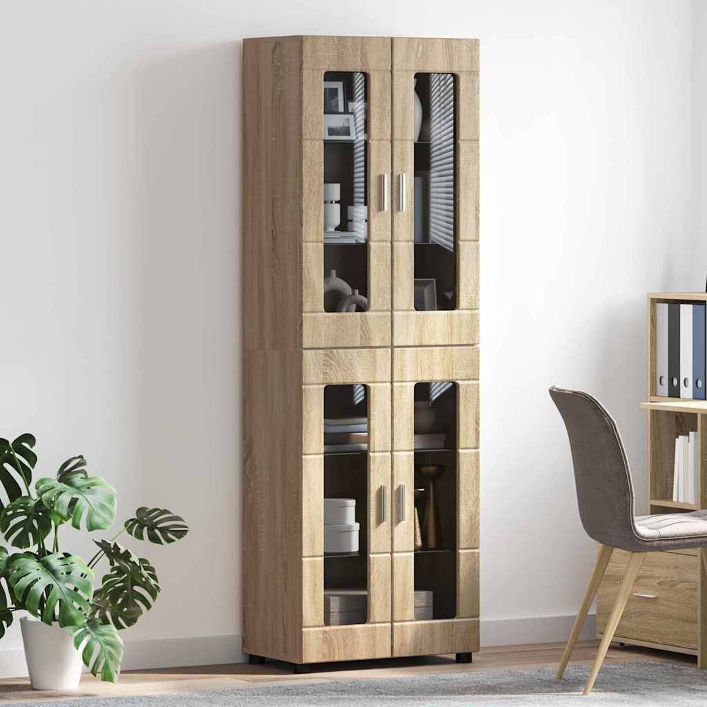 vidaXL Highboard Δρύς Sonoma 60 x 35 x 182 εκ. Επεξεργασμένο ξύλο