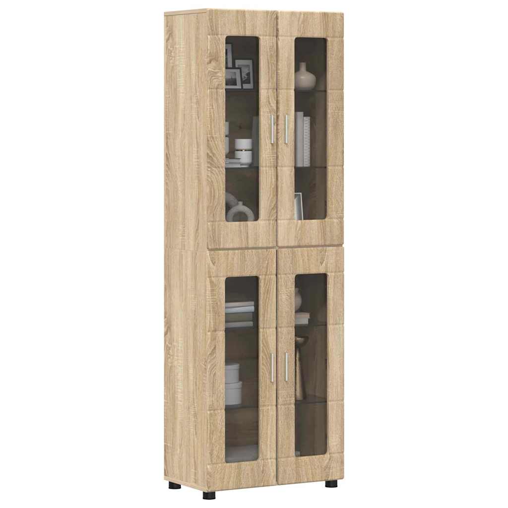 vidaXL Highboard Δρύς Sonoma 60 x 35 x 182 εκ. Επεξεργασμένο ξύλο