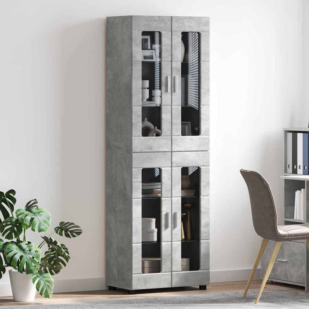vidaXL Highboard Σκυρόδεμα Γκρι 60 x 35 x 182 εκ. Επεξεργασμένο ξύλο