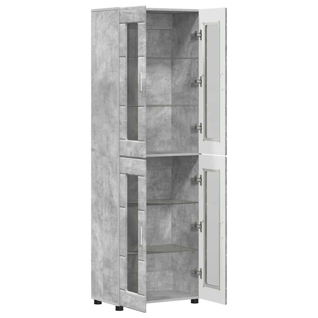 vidaXL Highboard Σκυρόδεμα Γκρι 60 x 35 x 182 εκ. Επεξεργασμένο ξύλο