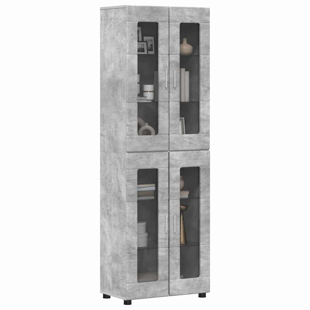 vidaXL Highboard Σκυρόδεμα Γκρι 60 x 35 x 182 εκ. Επεξεργασμένο ξύλο