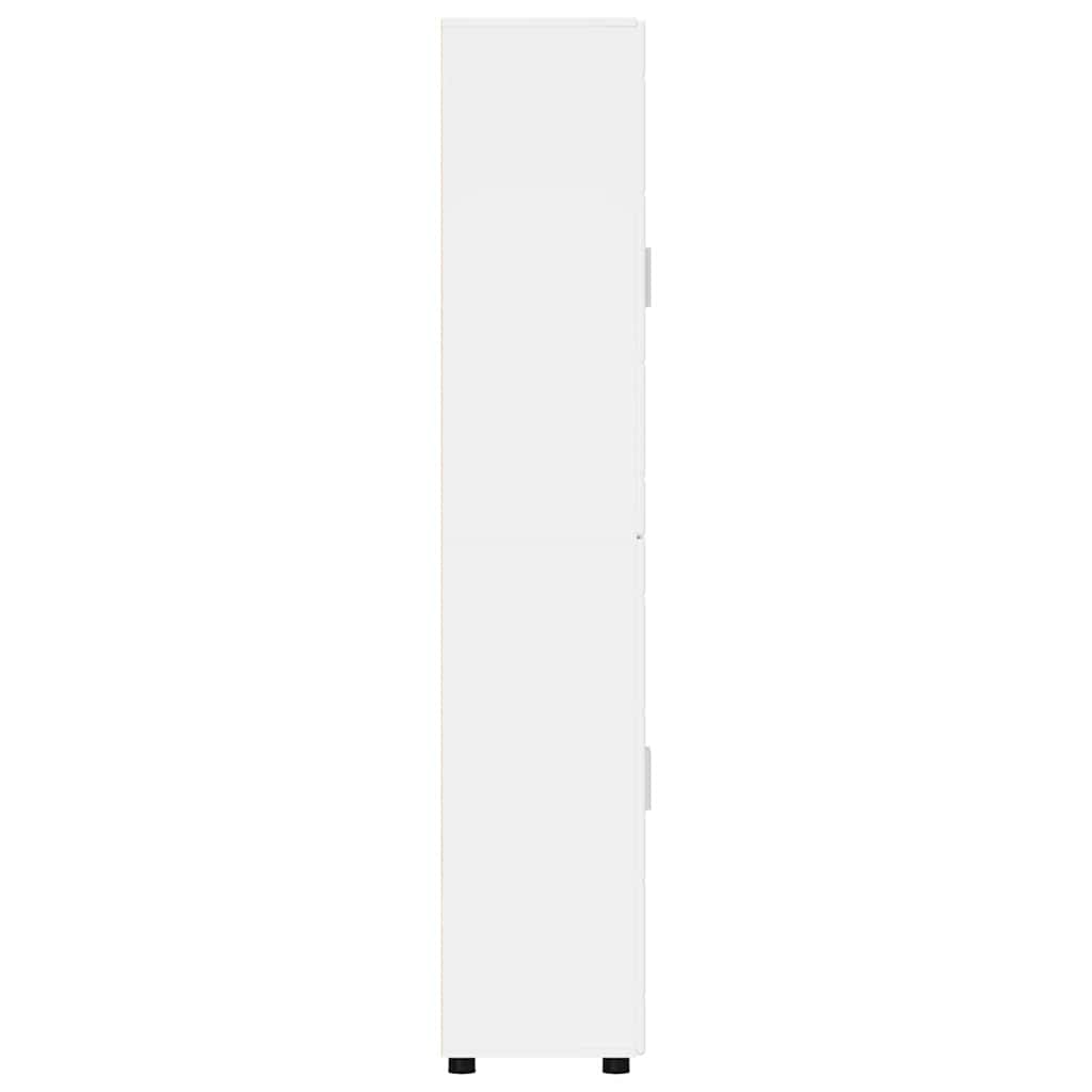 vidaXL Highboard με ράφι Υψηλής γυαλάδας λευκό 60 x 35 x 182 εκ.