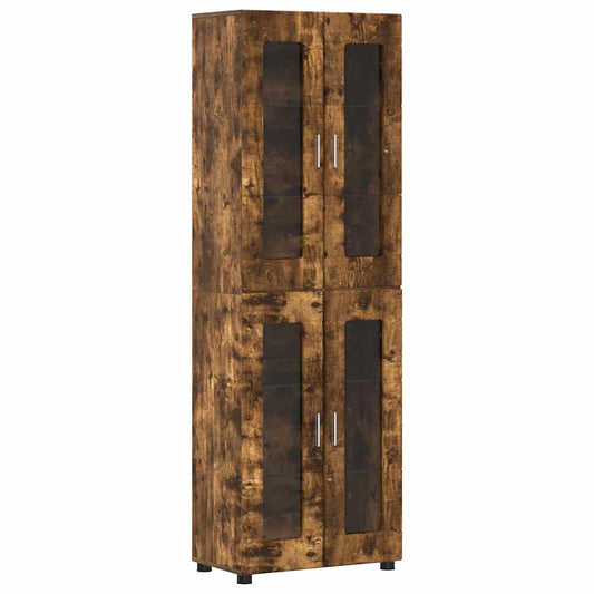 vidaXL Highboard με ράφι FLORIN Καπνιστό Δρύς 60 x 35 x 182 εκ.