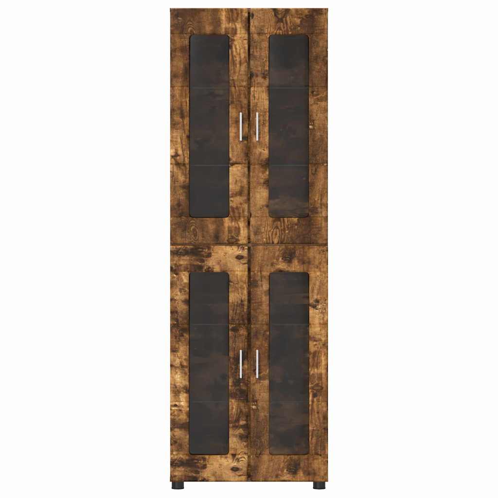 vidaXL Highboard Καπνιστό Δρύς 60 x 35 x 182 εκ. Επεξεργασμένο ξύλο