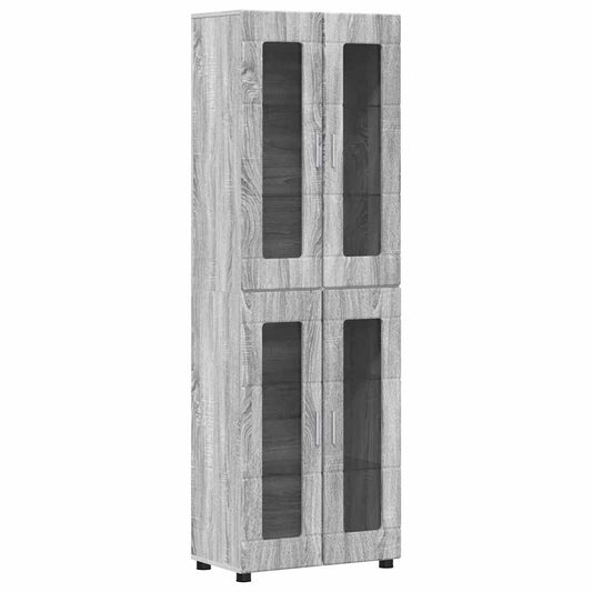 vidaXL Highboard με ράφι FLORIN Γκρίζο Σονομα 60 x 35 x 182 εκ.