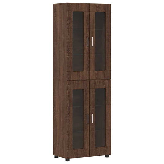 vidaXL Highboard FLORIN Καφέ δρυς 60 x 35 x 182 εκ. Επεξεργασμένο ξύλο