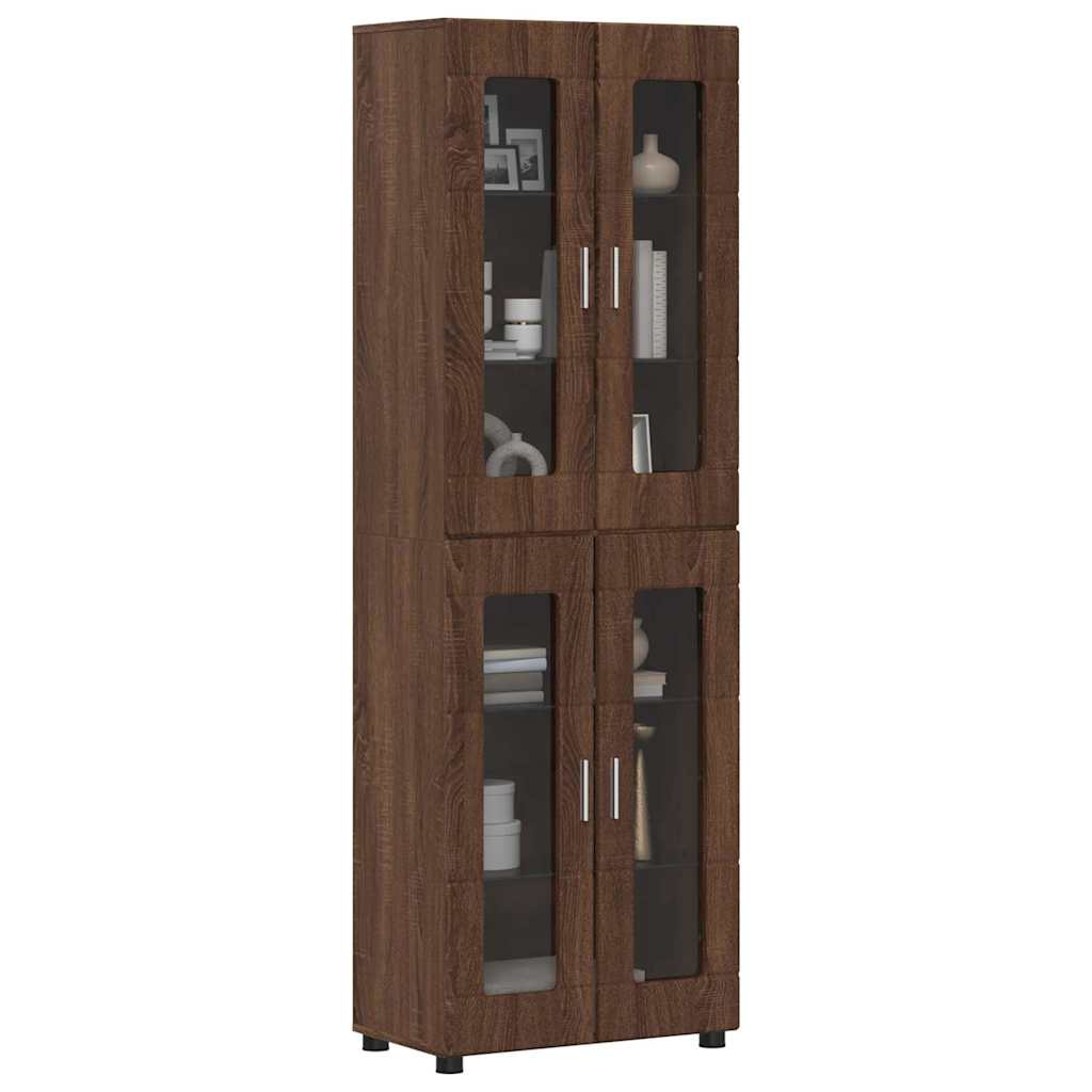 vidaXL Highboard FLORIN Καφέ δρυς 60 x 35 x 182 εκ. Επεξεργασμένο ξύλο