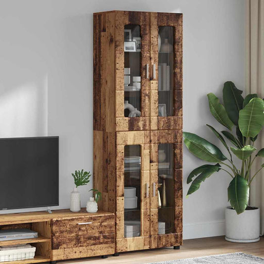 vidaXL Highboard Παλιό ξύλο 60 x 35 x 182 εκ. Επεξεργασμένο ξύλο