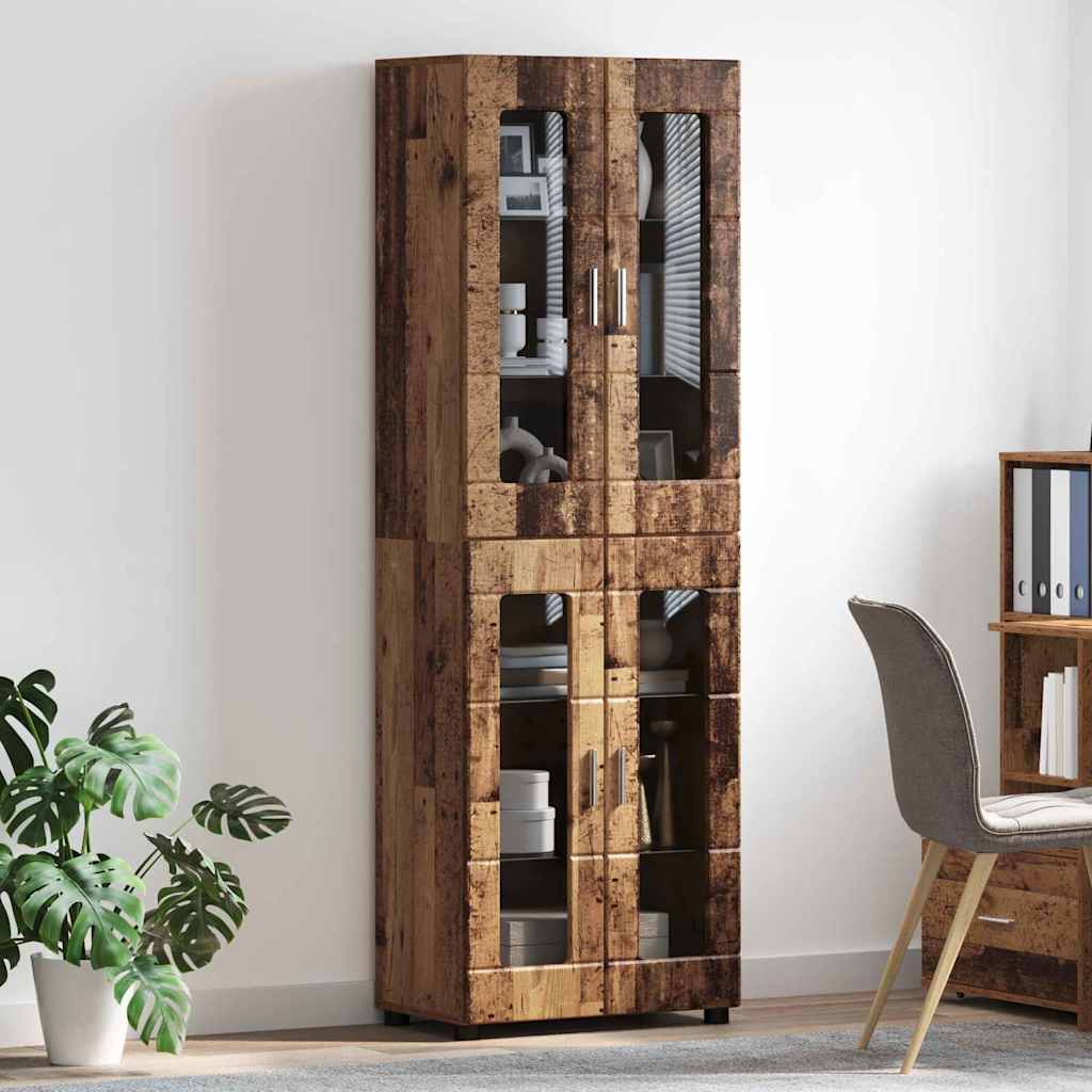 vidaXL Highboard με ράφι με πόρτα FLORIN Παλιό ξύλο 60 x 35 x 182 εκ.