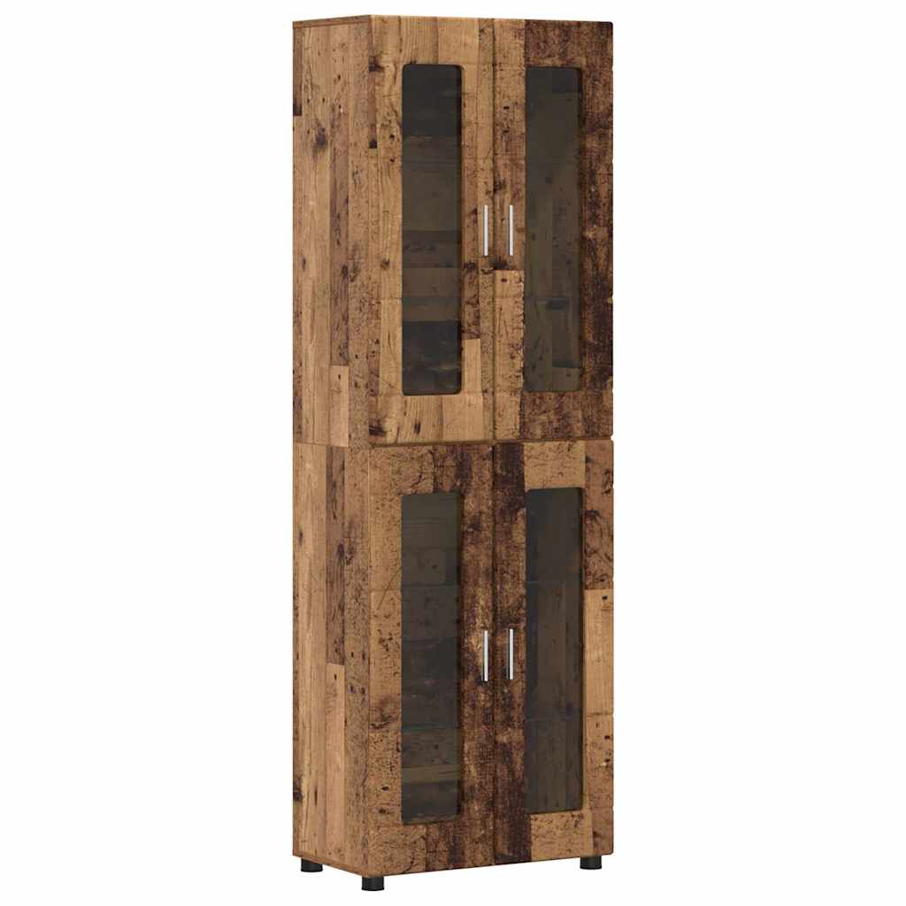 vidaXL Highboard με ράφι με πόρτα FLORIN Παλιό ξύλο 60 x 35 x 182 εκ.