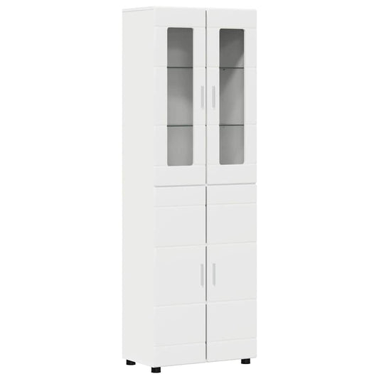 vidaXL Highboard με ράφι Λευκό 60 x 35 x 182 εκ. Επεξεργασμένο ξύλο