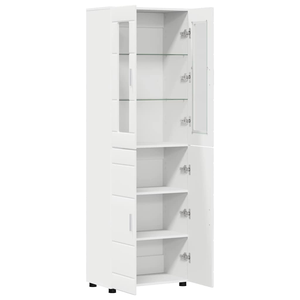 vidaXL Highboard με ράφι Λευκό 60 x 35 x 182 εκ. Επεξεργασμένο ξύλο