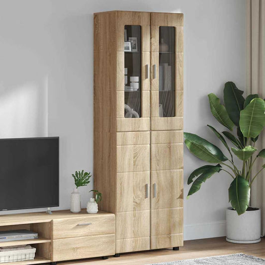 vidaXL Highboard με ράφι με πόρτα FLORIN Δρύς Sonoma 60 x 35 x 182 εκ.