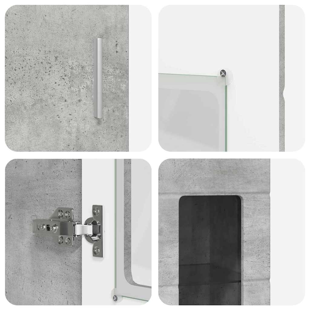 vidaXL Highboard Σκυρόδεμα Γκρι 60 x 35 x 182 εκ. Επεξεργασμένο ξύλο