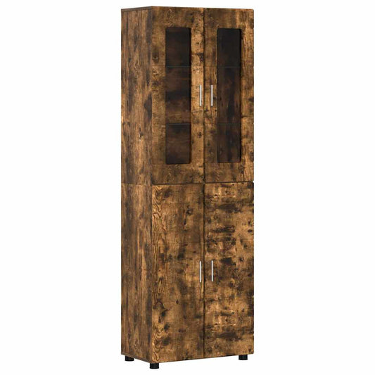 vidaXL Highboard με ράφι FLORIN Καπνιστό Δρύς 60 x 35 x 182 εκ.