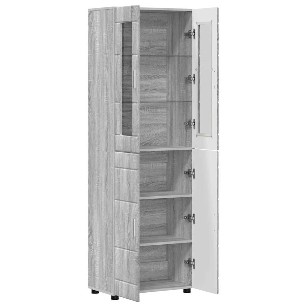 vidaXL Highboard Γκρίζο Σονομα 60 x 35 x 182 εκ. Επεξεργασμένο ξύλο