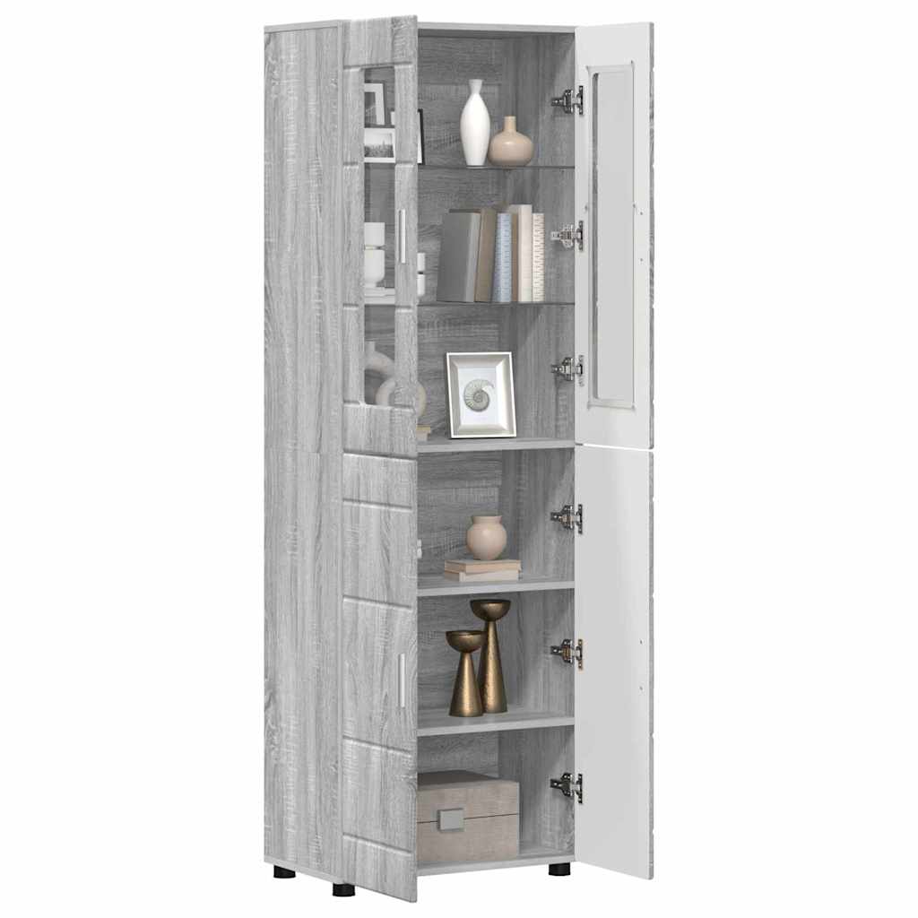 vidaXL Highboard Γκρίζο Σονομα 60 x 35 x 182 εκ. Επεξεργασμένο ξύλο
