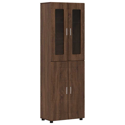 vidaXL Highboard FLORIN Καφέ δρυς 60 x 35 x 182 εκ. Επεξεργασμένο ξύλο