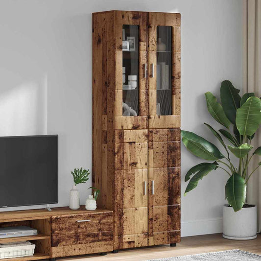 vidaXL Highboard με ράφι με πόρτα FLORIN Παλιό ξύλο 60 x 35 x 182 εκ.