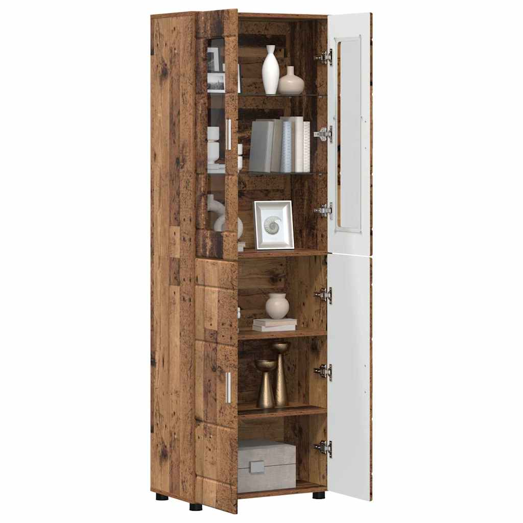 vidaXL Highboard Παλιό ξύλο 60 x 35 x 182 εκ. Επεξεργασμένο ξύλο