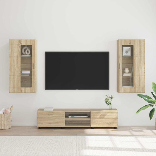 vidaXL Σετ επίπλου τηλεόρασης με συρτάρι FLORIN 3 pcs Δρύς Sonoma
