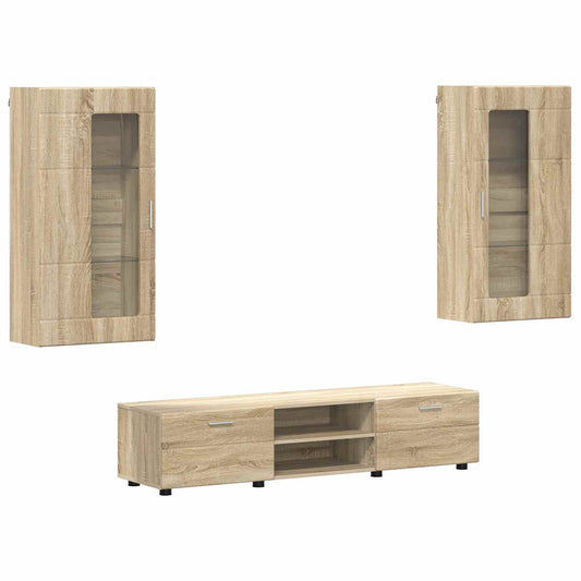 vidaXL Σετ επίπλου τηλεόρασης με συρτάρι FLORIN 3 pcs Δρύς Sonoma