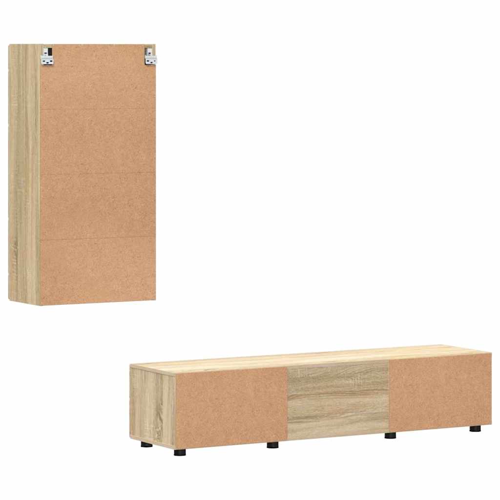 vidaXL Σετ επίπλου τηλεόρασης με ράφι Δρύς Sonoma Επεξεργασμένο ξύλο