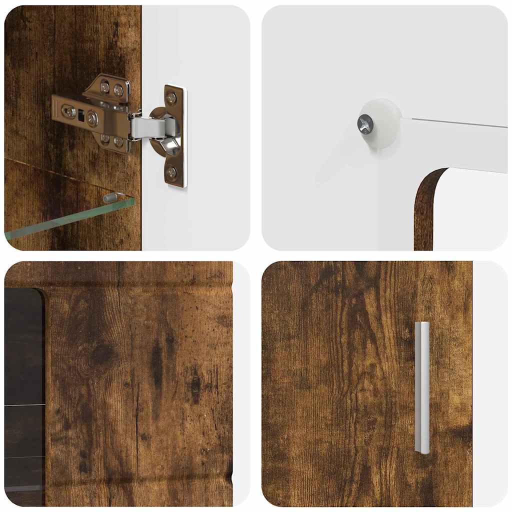 vidaXL Σετ επίπλου τηλεόρασης με ράφι Καπνιστό Δρύς Επεξεργασμένο ξύλο