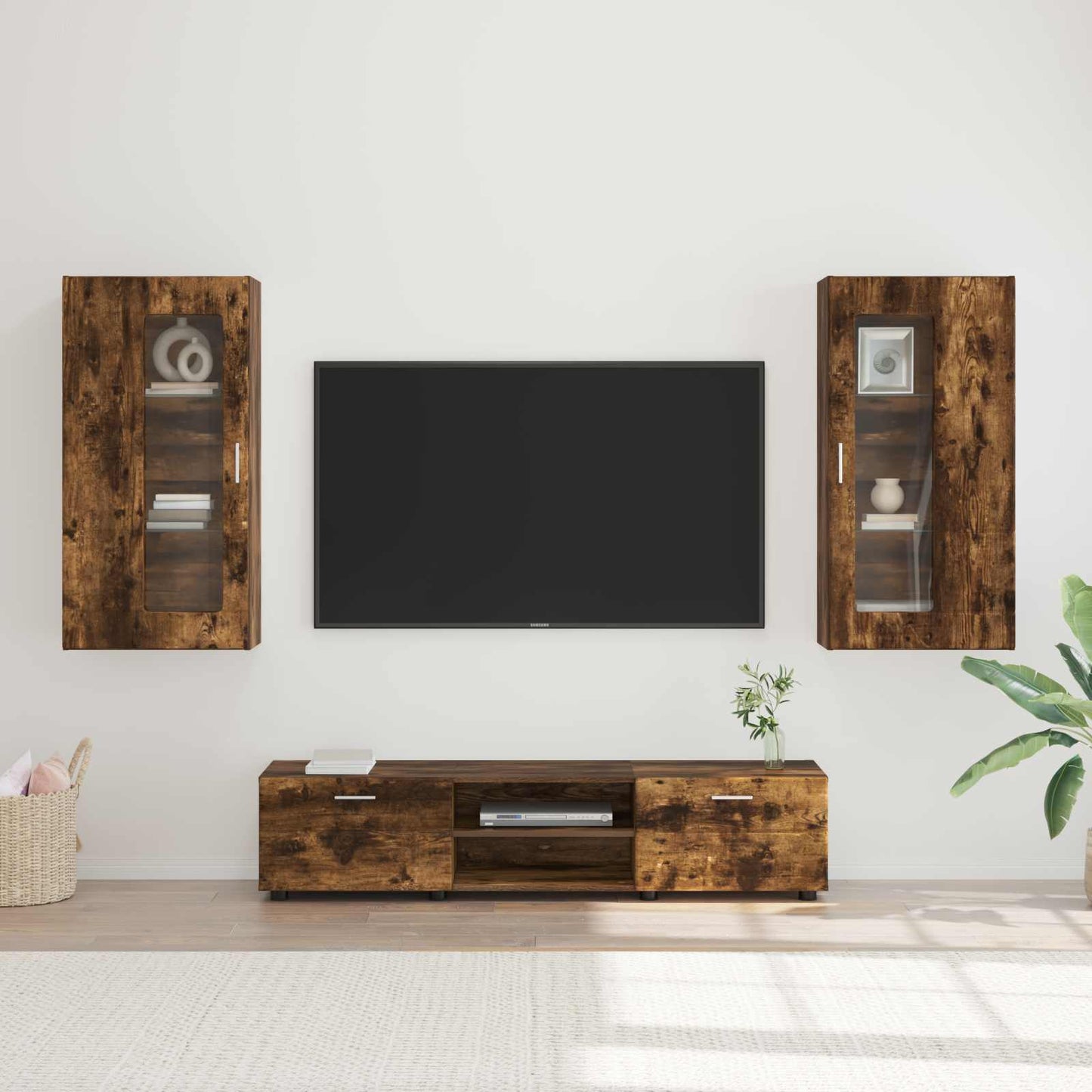 vidaXL Σετ επίπλου τηλεόρασης με συρτάρι FLORIN 3 pcs Καπνιστό Δρύς