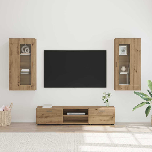 vidaXL Σετ επίπλου τηλεόρασης με συρτάρι FLORIN 3 pcs Artisan Oak