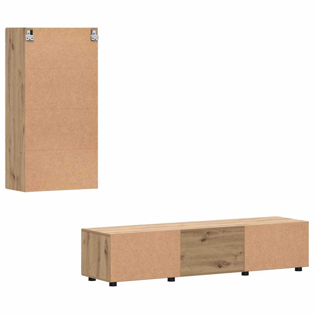 vidaXL Σετ επίπλου τηλεόρασης με ράφι Artisan Oak Επεξεργασμένο ξύλο