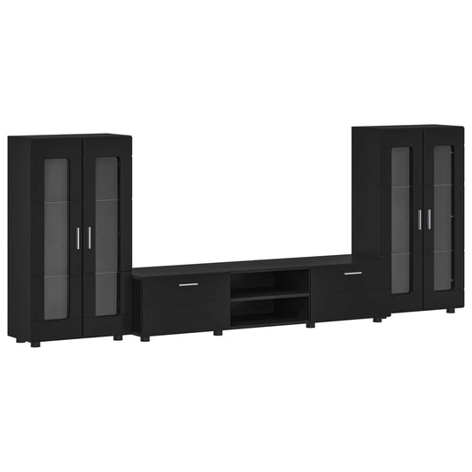 vidaXL Σετ επίπλου τηλεόρασης FLORIN 3 pcs Μαύρο Επεξεργασμένο ξύλο