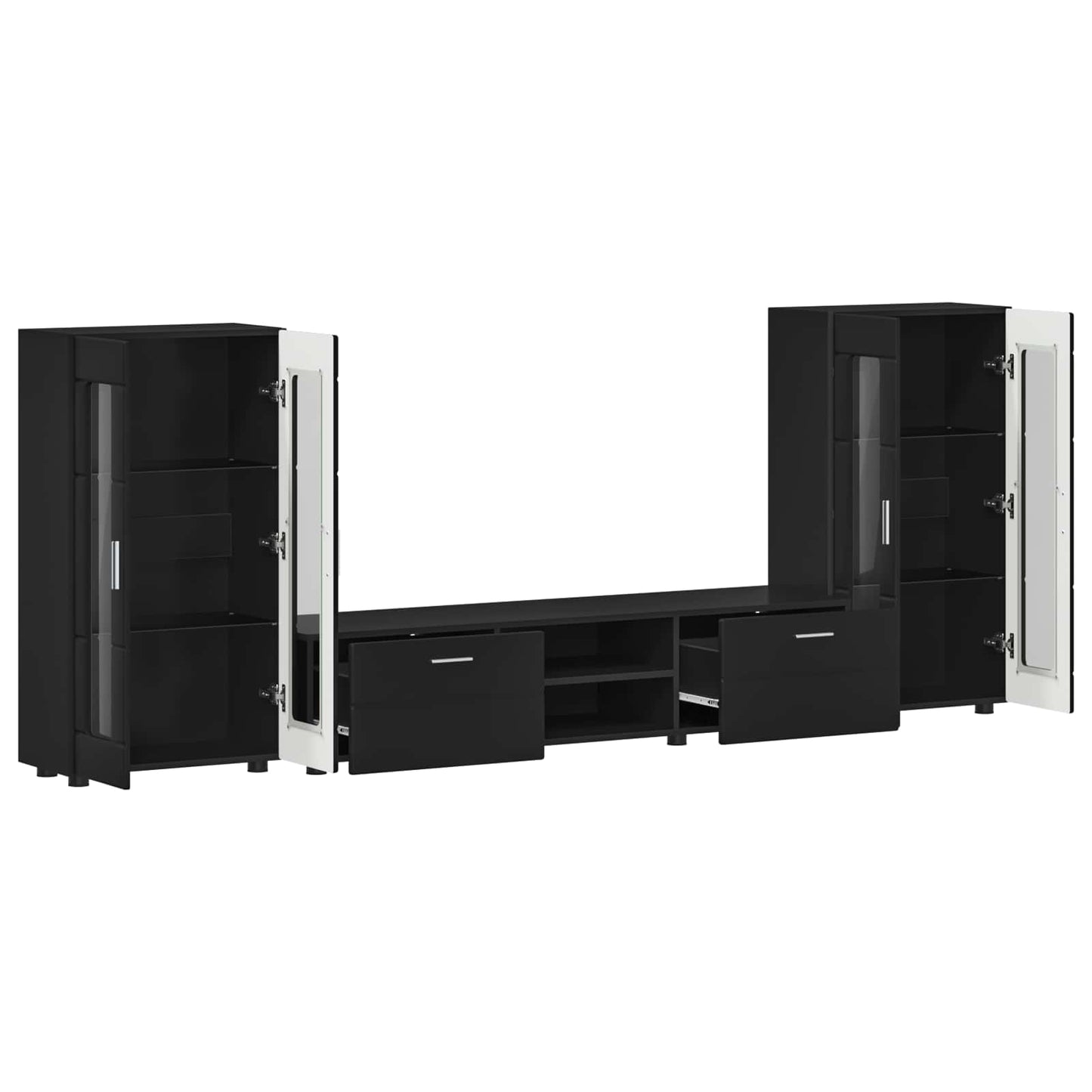 vidaXL Σετ επίπλου τηλεόρασης FLORIN 3 pcs Μαύρο Επεξεργασμένο ξύλο