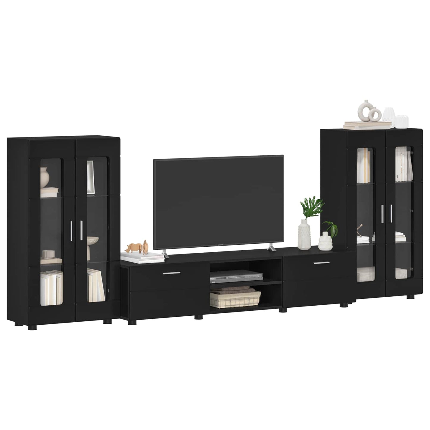 vidaXL Σετ επίπλου τηλεόρασης FLORIN 3 pcs Μαύρο Επεξεργασμένο ξύλο