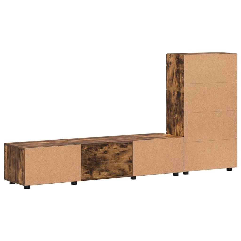 vidaXL Σετ επίπλου τηλεόρασης με ράφι Καπνιστό Δρύς Επεξεργασμένο ξύλο